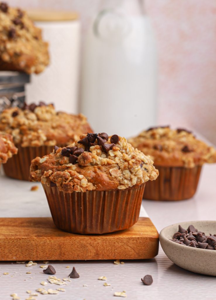 Banana Oat Peanut Butter Muffins