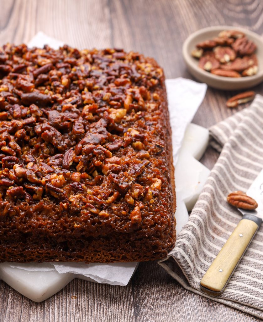 Pecan Walnut Upside Down Cake