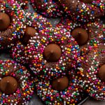 Chocolate Sprinkle Thumbprint Cookies