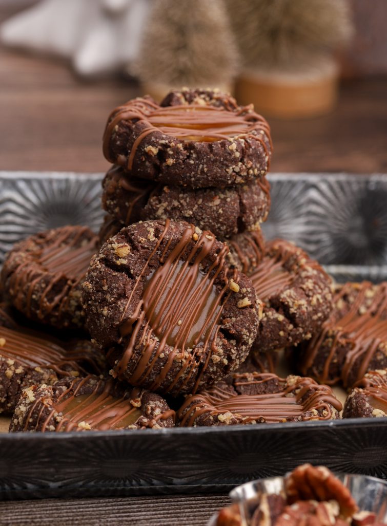 Pecan Caramel Thumbprint Cookies