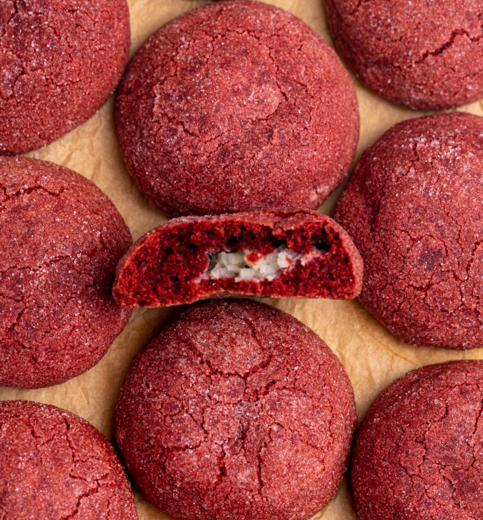 Red Velvet Stuffed Cookies