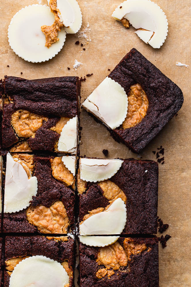 Thin Peanut butter Cup Brownies 