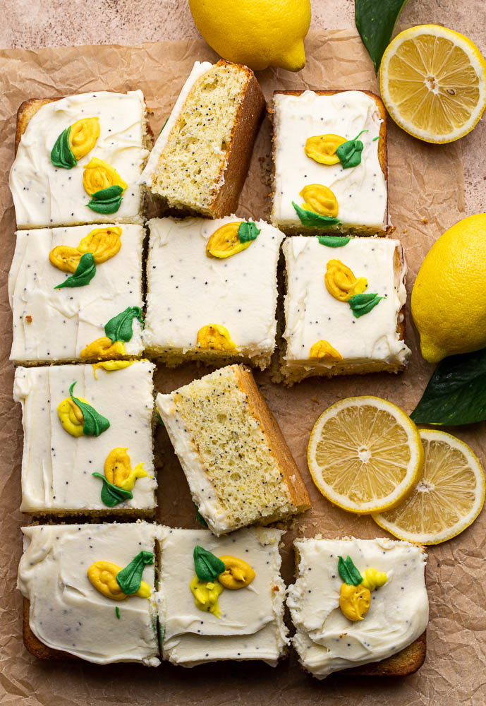 Lemon Poppy Seed Sheet Cake
