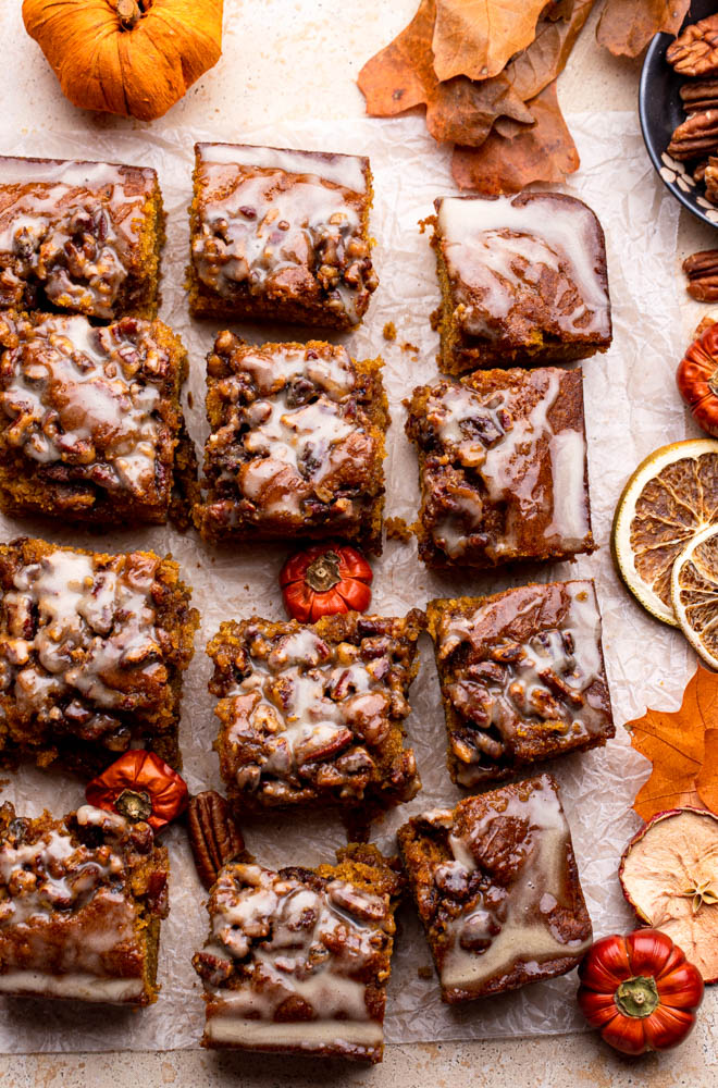 Sticky Pumpkin Caramel Squares