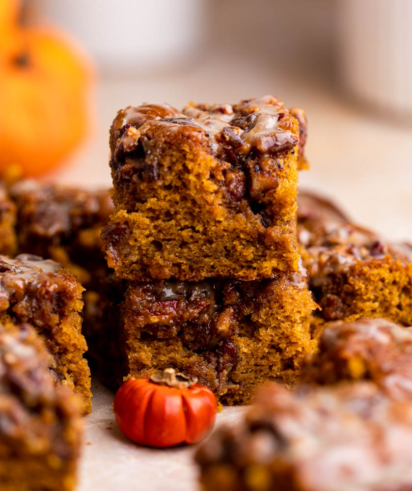 Sticky Pumpkin Caramel Squares