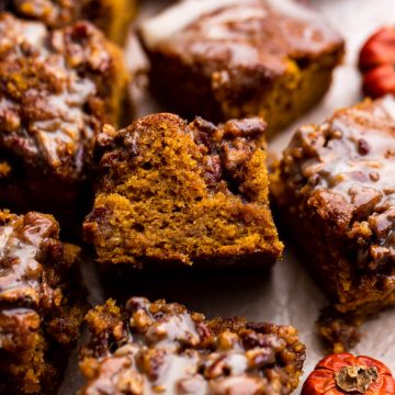 Sticky Pumpkin Caramel Squares