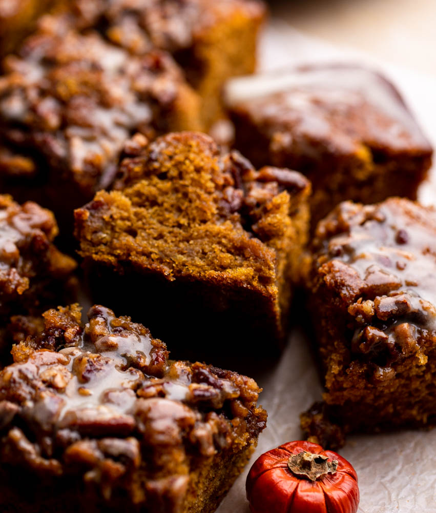 Sticky Pumpkin Caramel Squares