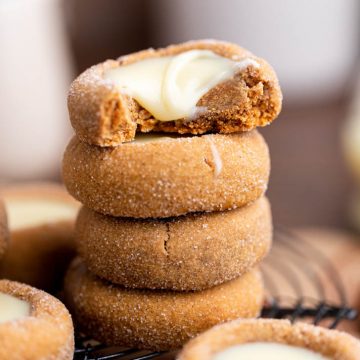 Gingerbread Eggnog Thumbprint Cookies